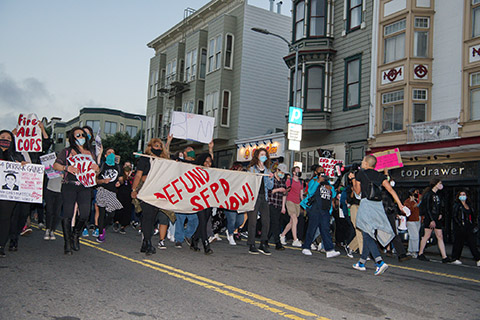 March and Demonstration to Defund SFPD Targets Police Station