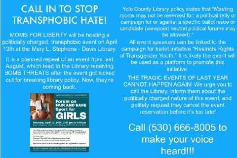 Let Us Take Action to Keep Transphobic Politics Out of Our Libraries!