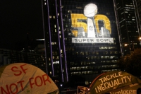 Bay Area Residents Protest the Super Bowl