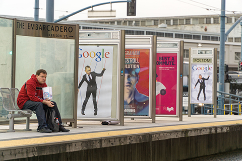 Poster Protests Against Google-Government Collusion